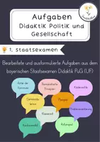 Vorschau - Prüfungsvorbereitung - Staatsexamen Sozialkunde Didaktik: Ausformulierte Examensaufgaben (Bayern) - Deckblatt