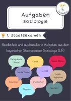 Vorschau - Prüfungsvorbereitung - Staatsexamen Soziologie: Ausformulierte Examensaufgaben (Bayern) - Deckblatt