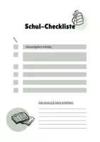 Vorschau - Merkblätter - Hausaufgaben-Checkliste Vorlage - Deckblatt