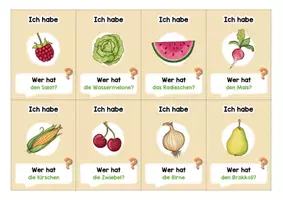 Vorschau - Arbeitsblätter - Thema Obst & Gemüse: Lesespiel (Ich habe, wer hat?) - Seite 2