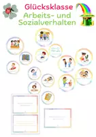 Vorschau - Bildkarten - Glücksklasse Elterngespräche Sozialverhalten Arbeitsverhalten visualisiert - Deckblatt