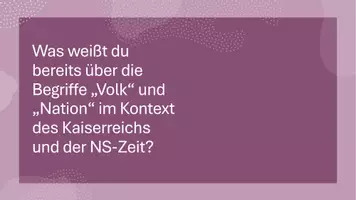Vorschau - Präsentationen/Tafelbilder - Unterrichtseinstieg: „Volk“ und „Nation“ im Kaiserreich und im Nationalsozialismus (Präsentation) - Seite 1