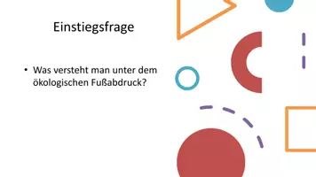 Vorschau - Präsentationen/Tafelbilder - Unterrichtseinstieg: Ökologischer Fußabdruck | Umwelt | Klimawandel - Seite 1