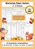 Vorschau - Arbeitsblätter - Wortarten Paket Herbst: 2.-3. Klasse - Deckblatt