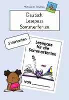 Vorschau - Arbeitsblätter - Lesepass Sommerferien - Deckblatt