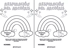 Vista previa - Manualidades / Dibujos para colorear - Respiración del arcoíris para colorear en A5 - página 1