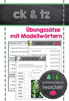 Vorschau - Arbeitsblätter - ck & tz - Rechtschreibübungen mit Modellwörtern - Deckblatt
