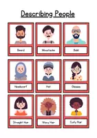 Vista previa - Tarjetas / Manipulativos - Tarjetas didácticas para la descripción de personas en inglés - página 2