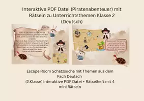 Vorschau - Stundenentwürfe - Interaktiver Escape Room (Schatzsuche) Deutsch Klasse 2-3 - Deckblatt