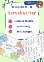 Vorschau - Stationenlernen - GR Verweiswörter B2 - Theorie und Übungen PDF mit Lösung - Deckblatt