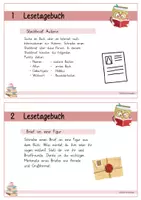 Vorschau - Aufgabenkarten - Lesetagebuch Kartei für jede Lektüre (große Karten) - Seite 1