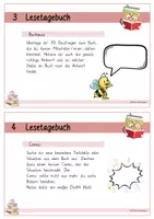 Vorschau - Aufgabenkarten - Lesetagebuch Kartei für jede Lektüre (große Karten) - Seite 2