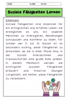 Vorschau - Arbeitsblätter - Soziale Fähigkeiten Lernen für Schüler: Übungen & Merkblätter: 5. - 12. Klasse - Seite 1