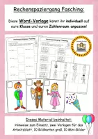 Vorschau - Arbeitsblätter - Rechenspaziergang Fasching: Word-Vorlage individuell anpassen - Deckblatt