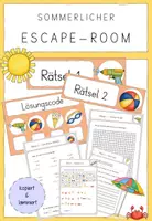 Vorschau - Stationenlernen - Sommerlicher Escape-Room für Ende Klasse 3/Anfang Klasse 4 - Deckblatt
