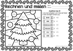 Vorschau - Arbeitsblätter - Rechen-Mal-Blätter - Addition bis 10 (Winter) - Seite 3