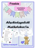 Vorschau - Mal- und Bastelvorlagen - Abschiedsgedicht für Mathelehrer/in - Deckblatt