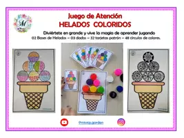Vista previa - Juegos / Gamificación - Juego de atención: Helados Coloridos @miviqs.garden - Portada
