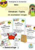 Vorschau - Arbeitsblätter - Sommerferien Plaudertasche, Erinnerung, Kindergarten, Grundschule - Deckblatt