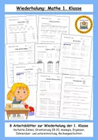 Vorschau - Arbeitsblätter - Wiederholung: Mathe 1. Klasse - Deckblatt