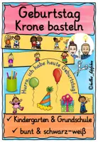 Vorschau - Mal- und Bastelvorlagen - Geburtstag Grundschule Kindergarten Krone basteln - Deckblatt
