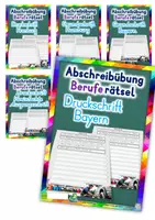 Vorschau - Unterrichtsreihen - Berufe - Rätsel, Abschreibübung in 5 Druckschriften - Deckblatt
