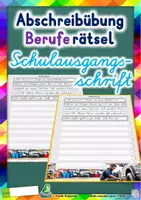 Vorschau - Unterrichtsreihen - Berufe - Rätsel, Abschreibübung in 2 Schulausgangsschriften - Seite 1