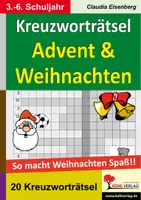 Vorschau - Arbeitsblätter - Kreuzworträtsel Advent & Weihnachten | Sachunterricht Deutsch Grundschule Sekundarstufe I Klasse 3-6 | Adventskranz, Nikolaus, Krippe, Bräuche, Rätsel, Lösungen - Deckblatt