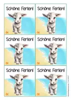 Vorschau - Mal- und Bastelvorlagen - Ziegenklasse Klassentier Ziege Feriengrüße kostenlos - Seite 1