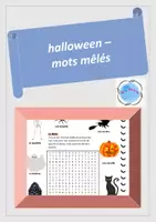 Vorschau - Arbeitsblätter - Halloween auf Französisch mit mots mêlés (Suchsel); 4 Niveaustufen - Deckblatt