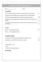 Vorschau - Lehrwerke/Schulbücher - Lektüre Portfolio Bewertungsraster - Deckblatt