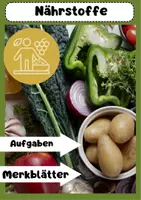 Vorschau - Arbeitsblätter - Nährstoffe Übersicht: Makronährstoffe, Mikronährstoffe, Funktionen - Deckblatt
