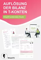 Vorschau - Arbeitsblätter - Auflösung der Bilanz in T-Konten - Deckblatt