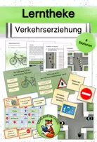 Vorschau - Arbeitsblätter - Lerntheke Verkehrserziehung Radfahrprüfung Stationenarbeit Sachunterricht - Deckblatt
