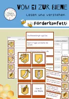 Vorschau - Arbeitsblätter - Vom Ei zur Biene - Lesen und Verstehen - Fördermaterial - Deckblatt