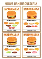 Vista previa - Tarjetas / Manipulativos - Juego Hamburgueseria - página 1