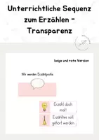 Vorschau - Unterrichtsreihen - Unterrichtssequenz zum Erzählen - Transparenz - Deckblatt