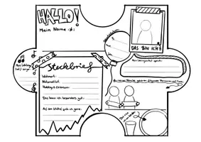Vorschau - Mal- und Bastelvorlagen - Ein Teil von uns! Steckbriefe als Puzzleteile - verschiedene Versionen - Deckblatt