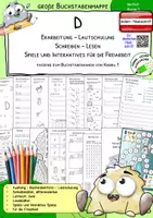 Vorschau - Arbeitsblätter - Buchstabe D - Erarbeitung, Lautschulung, Lesen, Schreiben, Spiele, Interaktives - Deckblatt