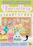 Vorschau - Poster - 🌷 MEGA schöner Geburtstagsklalender mit Blumen I Klassenraum Deko I Backtoschool Classroom Management #zweifürzwei - Deckblatt