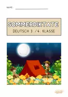 Vorschau - Aufgabenkarten - Sommer Diktate Klasse 3/4 - Deckblatt