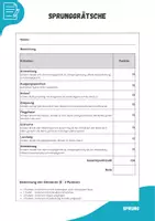 Vorschau - Arbeitsblätter - Turnen ⎮ Sprung - Bewertungsraster Sprunghocke und -grätsche - Seite 1