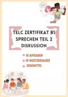 Vorschau - Prüfungsvorbereitung - Telc B1 Diskussion - Sprechen Teil 2 (10 Musterdialoge) - Deckblatt