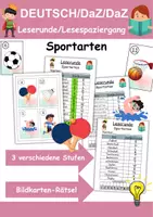 Vorschau - Arbeitsblätter - Lesespaziergang Sport/Sportarten - Leserunde Klasse 1 und 2 - Deckblatt