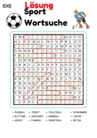 Vorschau - Arbeitsblätter - Wortsuchspiel/Wortsuche/Suchsel Sport/Sportarten (Grundschule) - 4 Varianten - Seite 2
