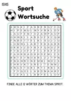 Vorschau - Arbeitsblätter - Wortsuchspiel/Wortsuche/Suchsel Sport/Sportarten (Grundschule) - 4 Varianten - Seite 3