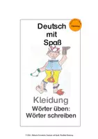 Vorschau - Arbeitsblätter - "Deutsch mit Spaß": Kleidung, Wörter schreiben - Deckblatt