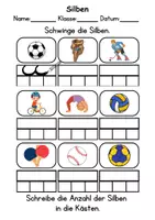 Vorschau - Arbeitsblätter - Silben Thema Sport/Sportarten - DaZ/DaF, Deutsch (Klasse 1 und 2) - Seite 2