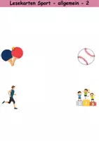 Vorschau - Arbeitsblätter - Lesekarten/Bildkarten Sport/Sportarten einfach - DaZ/DaF, Deutsch (Grundschule) - Seite 2