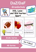 Vorschau - Arbeitsblätter - XXL Lesekarten Sport/Sportarten - DaZ/DaF, Deutsch (Grundschule) - Deckblatt